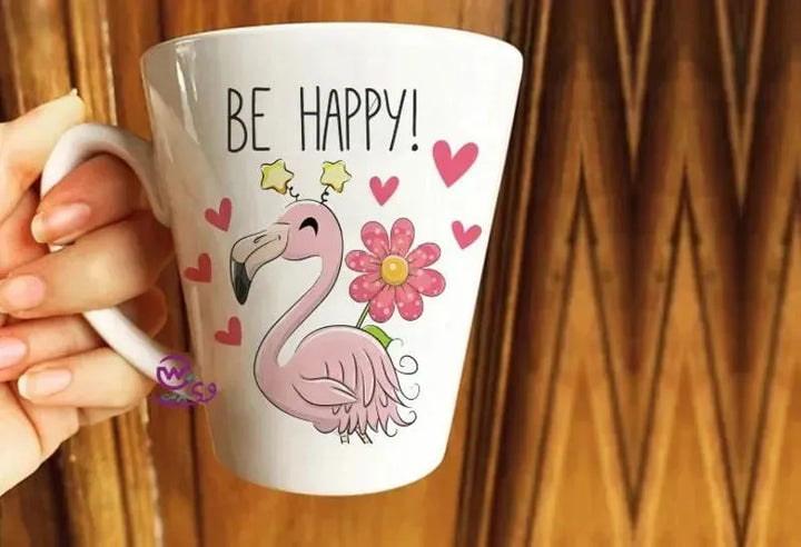 Personalized Mugs -Conical-Flamingos - WE PRINT