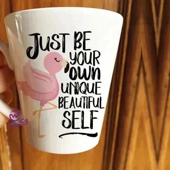 Personalized Mugs -Conical-Flamingos - WE PRINT