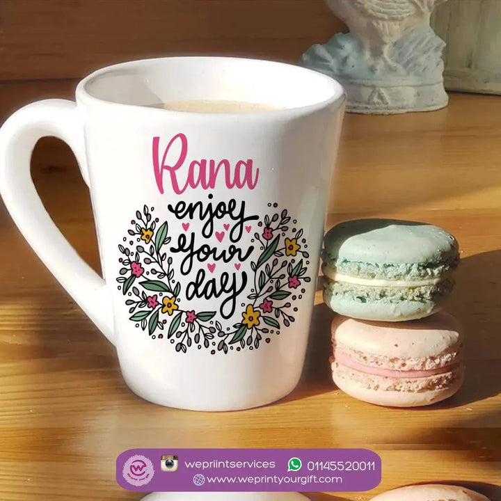 Personalized Mugs -Conical - Floral - WE PRINT