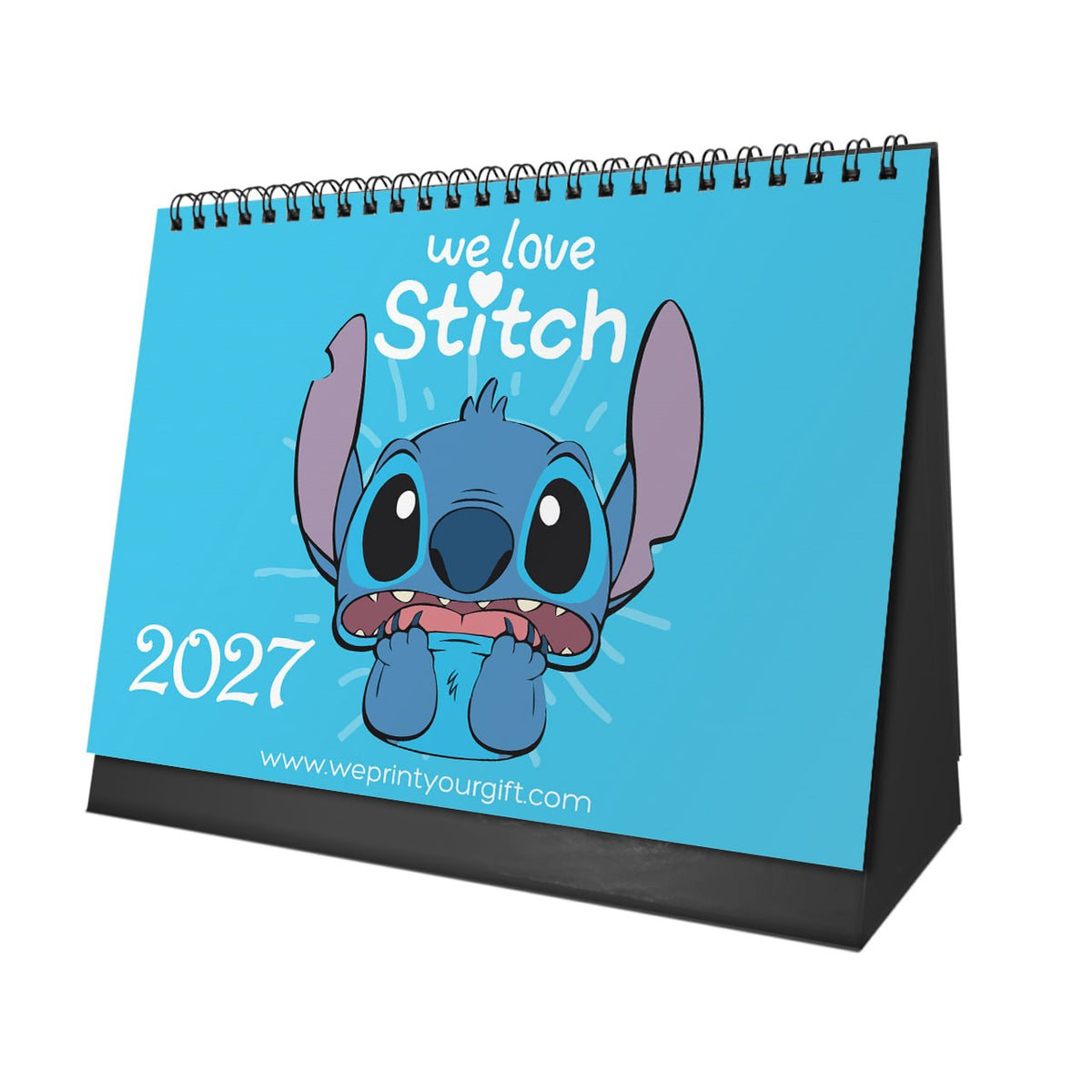 Stitch 2027 Desk Calendar – Blue Moods & Everyday Mischief