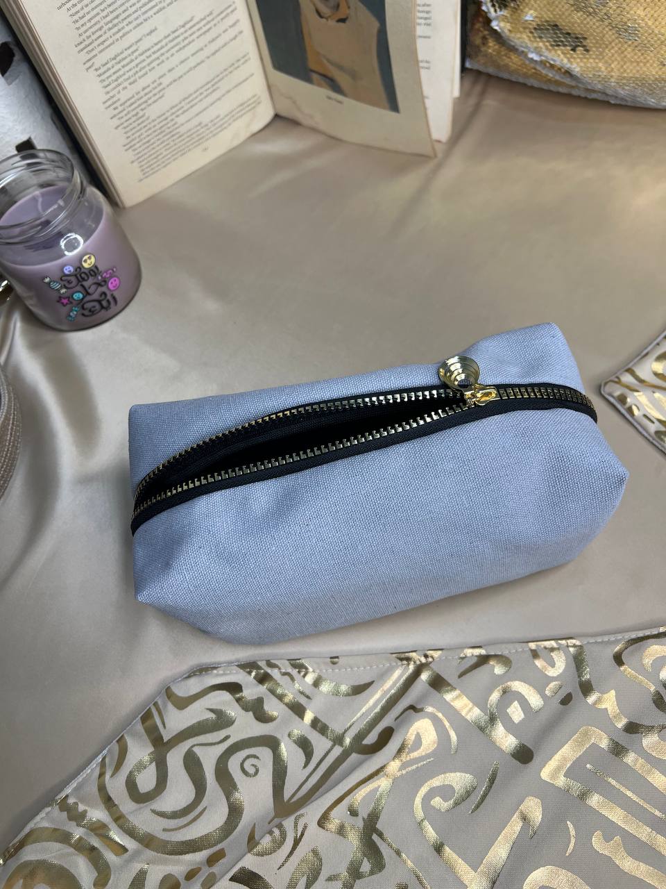 Boxy Makeup Bag- With Inner Lining  - Buy 2 Get 1 Free