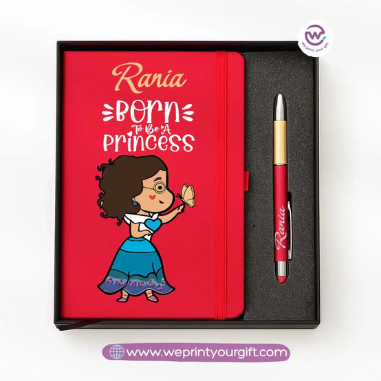 👑 Princess-Inspired Personalized Gift Box with Notebook & Metal Pen - WE PRINT