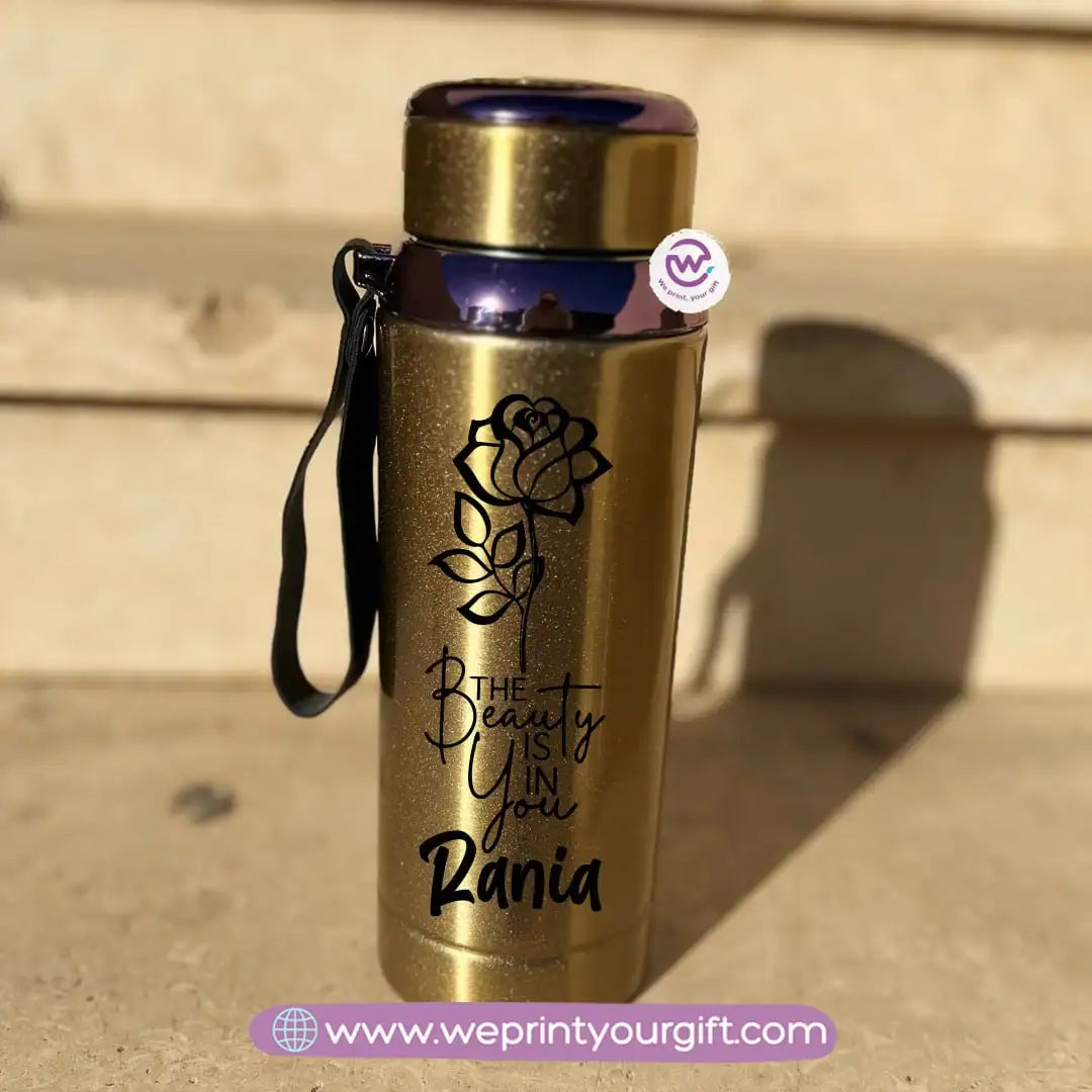 Thermal Bottle Stainless Steel with Infuser – 800ml | Motivational One Line Art Design - WE PRINT