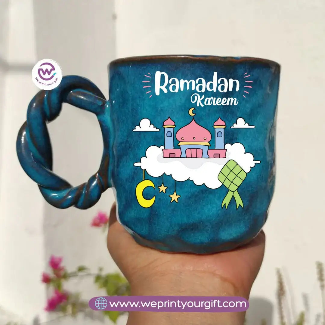 Blue Cloud Handmade Pottery Mug – 300 ml | Ramadan Designs - WE PRINT