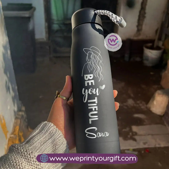 Thermal Stainless Steel Bottle with Strap – One Line Art Edition (500 ml) - WE PRINT
