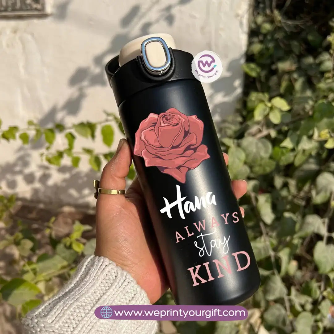 Stainless Steel Thermal Mug with Digital Temperature Display – 420ml Floral Designs - WE PRINT