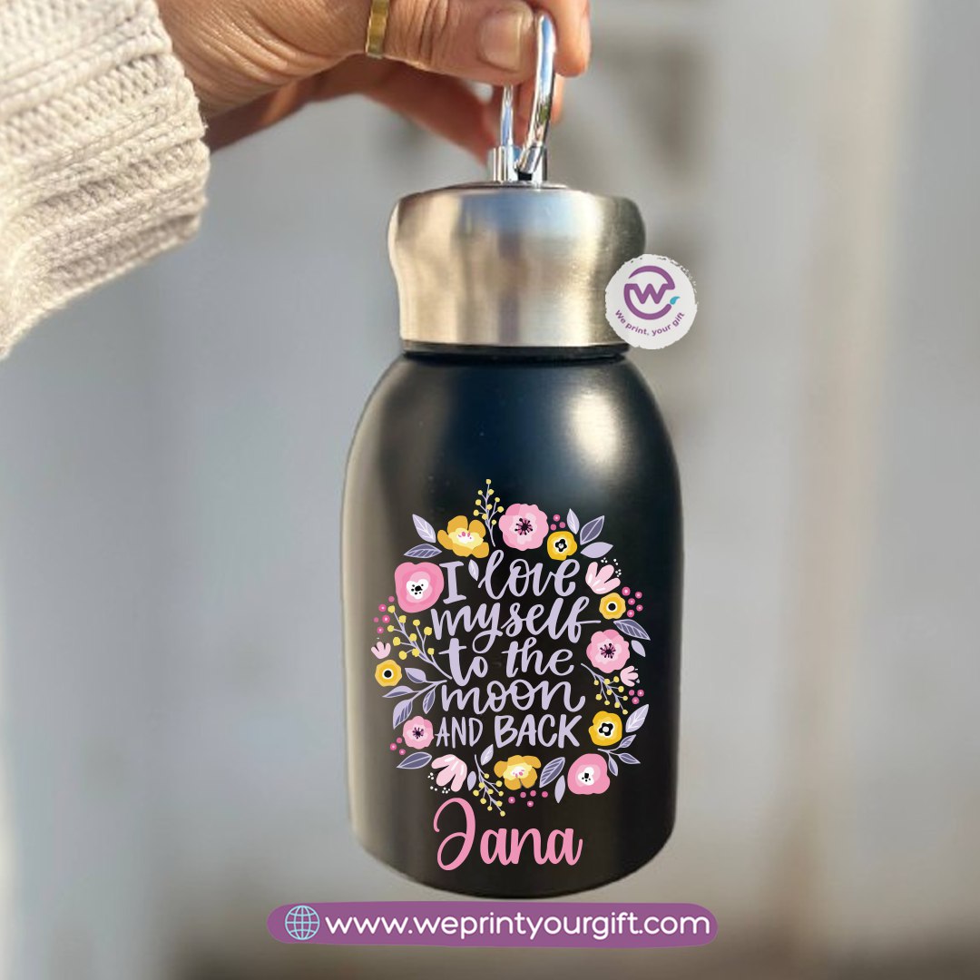 Mini Thermal Coffee Mug – 300ml | 304 Stainless Steel | Floral Motivational Designs