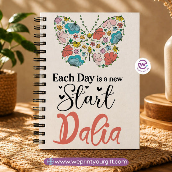 Motivational Digital Art Wooden Cover Notebook