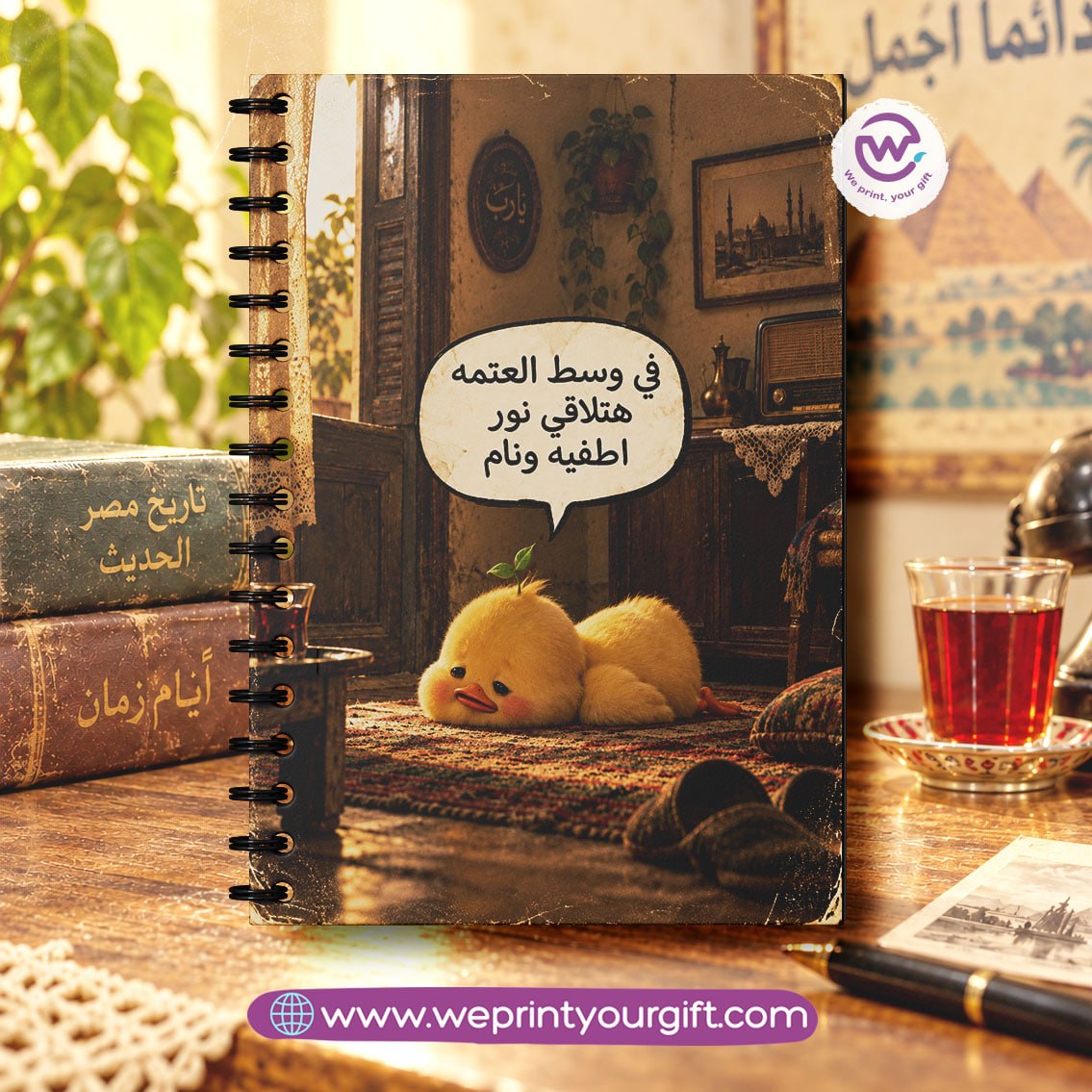 Vintage Office Moments Wooden Cover Notebook