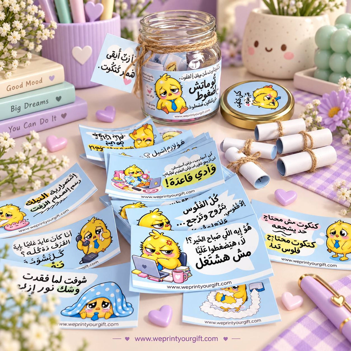 Office Chick Diaries Gift Jar – 50 Funny Arabic Cards & Accessories