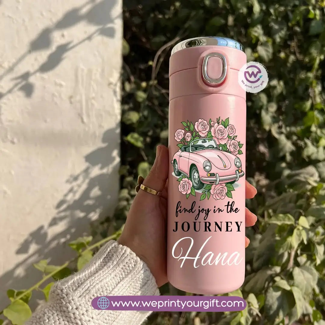Stainless Steel Thermal Mug with Digital Temperature Display – 420ml - Motivational Floral Designs - WE PRINT