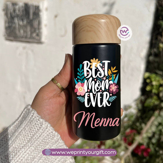 Mini Thermal Coffee Mug – (150ml & 250ml) | Wooden Lid - Mother’s Day Edition