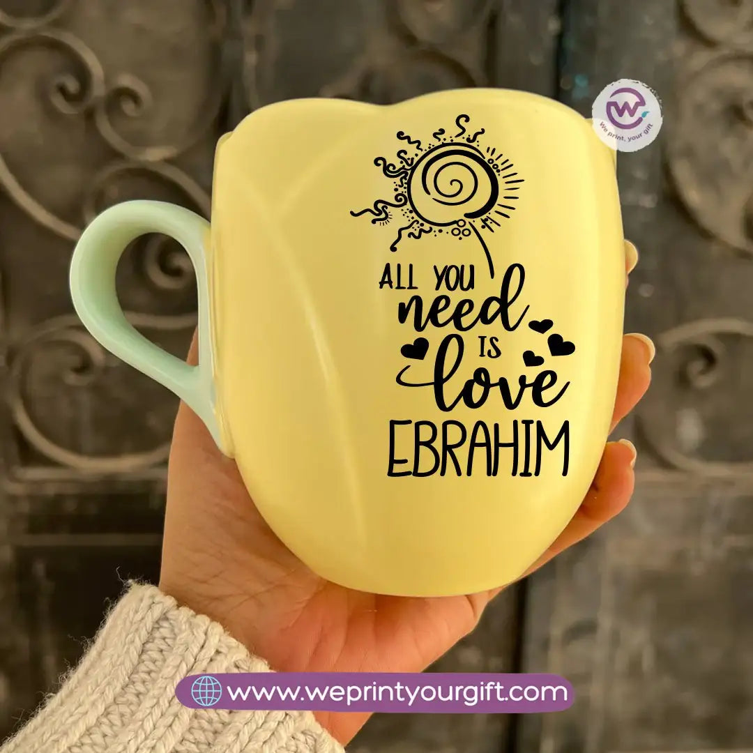 Tulip Flower Mug – 300 ml | Valentine One Line Art Design - WE PRINT