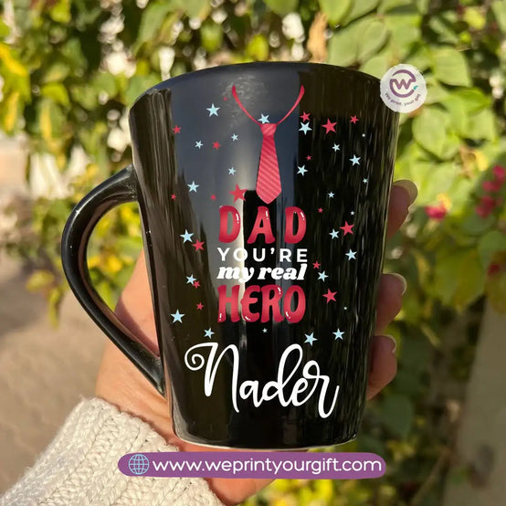 Mother’s Day Edition Black Conical Porcelain Mug – 350 ml | Elegant Love Designs | UV Raised Sticker Printing - WE PRINT