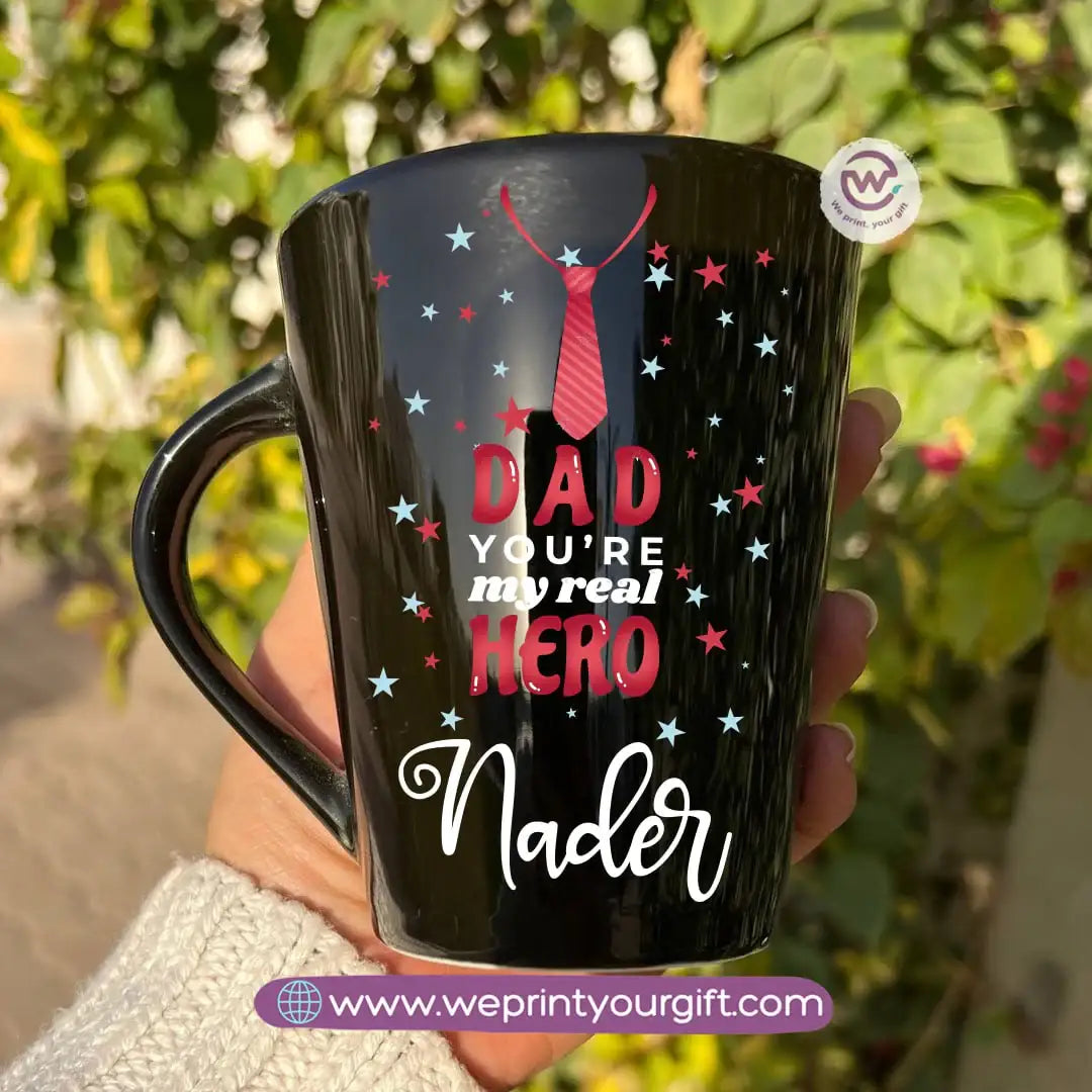 Mother’s Day Edition Black Conical Porcelain Mug – 350 ml | Elegant Love Designs | UV Raised Sticker Printing - WE PRINT
