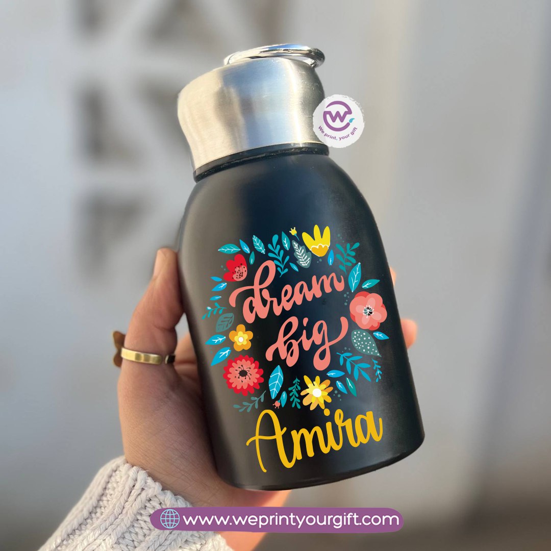 Mini Thermal Coffee Mug – 300ml | 304 Stainless Steel | Floral Motivational Designs