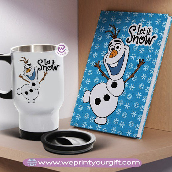 مجموعة دفاتر ملاحظات وأكواب سفر لعيد الميلاد - هدية شخصية مميزة | نطبع هديتك