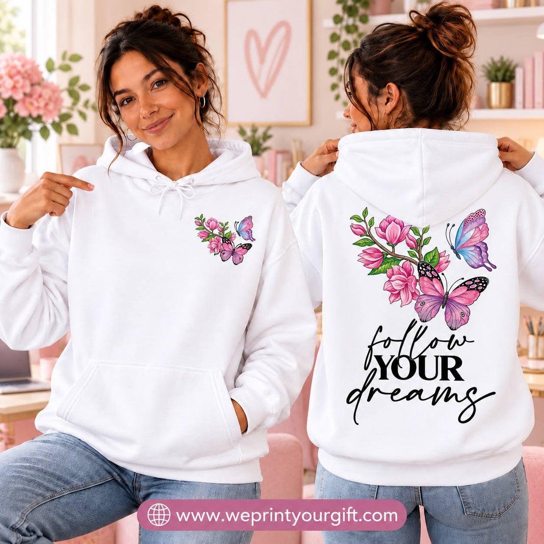 Unisex "Butterfly" Hoodie - Premium Melton Cotton