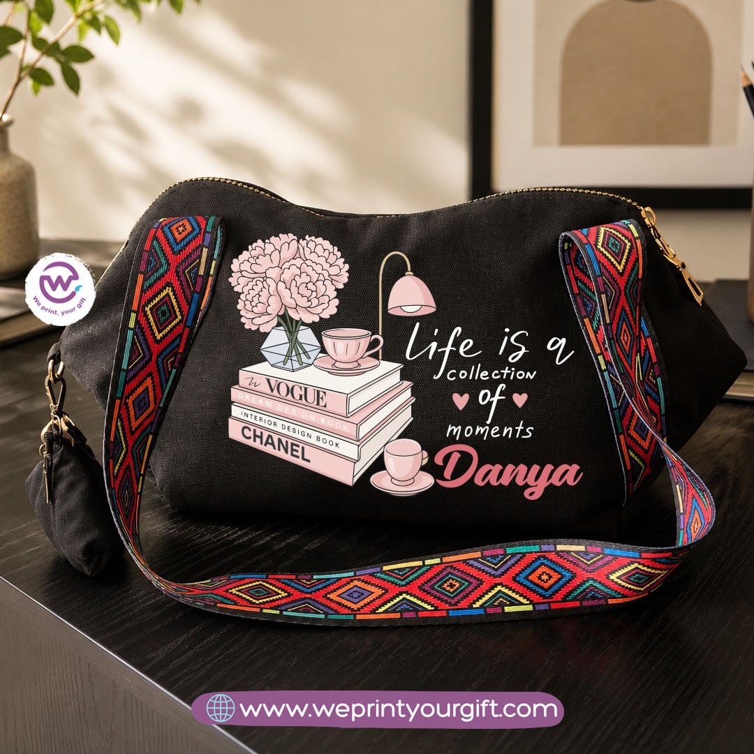 Motivational Digital Art Shoulder Bag & Pouch Set