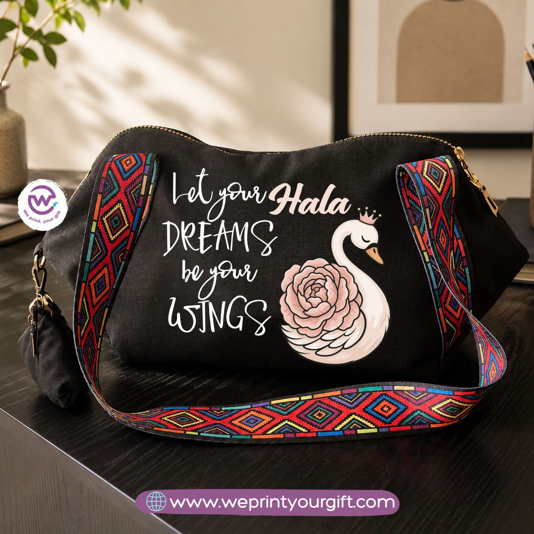 Motivational Digital Art Shoulder Bag & Pouch Set