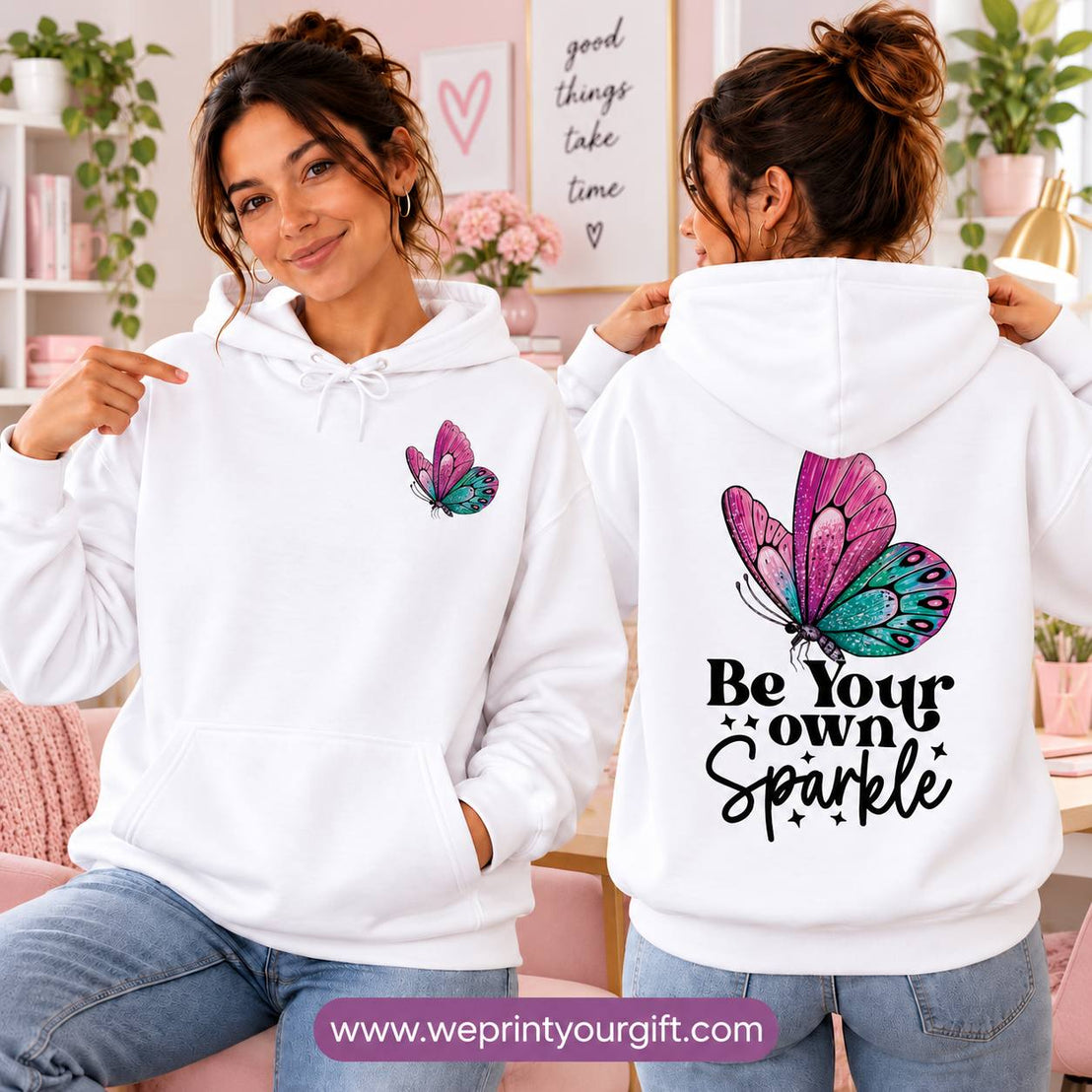 Unisex "Butterfly" Hoodie - Premium Melton Cotton