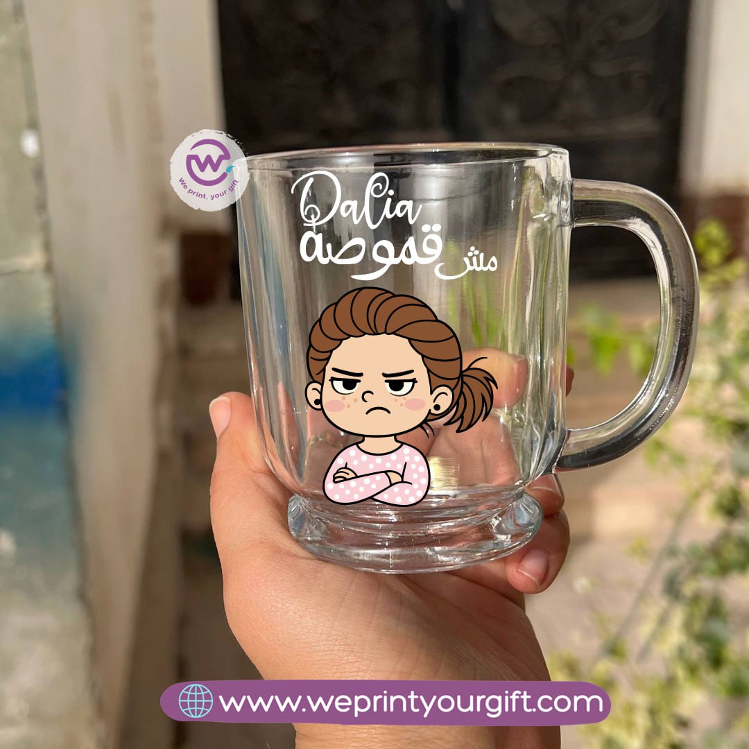 Clear Glass Espresso Coffee Cup – 250 ml | Work-Themed Comic Designs