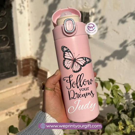 Stainless Steel Thermal Mug with Digital Temperature Display – 420ml - Motivational Floral Designs - WE PRINT