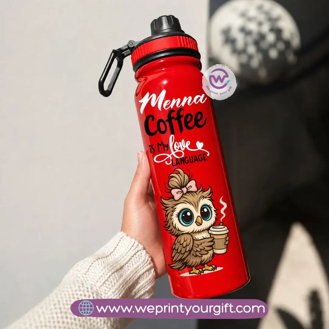 Sports Thermal Bottle with Cute Owl Designs – 800 ml & 1000 ml