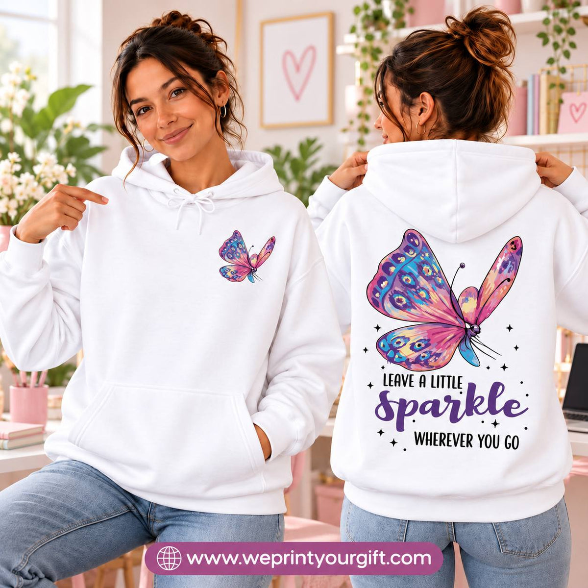 Unisex "Butterfly" Hoodie - Premium Melton Cotton