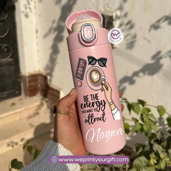 Stainless Steel Thermal Mug with Digital Temperature Display – 420ml - Motivational Floral Designs - WE PRINT