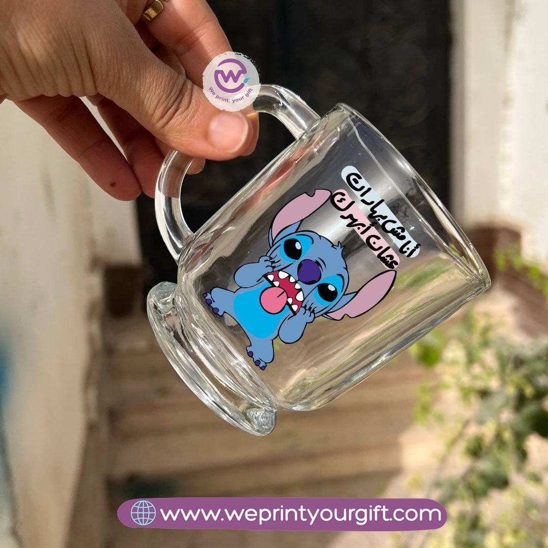 Clear Glass Espresso Coffee Cup – 250 ml | Funny Stitch-Inspired Designs