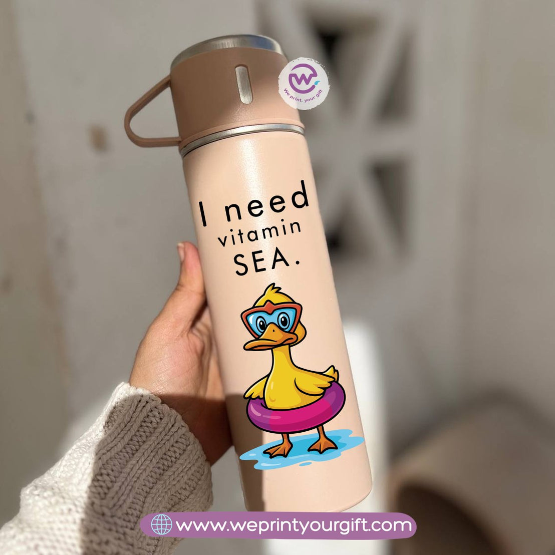 Summer & Beach Thermal Flask Set – 500ml