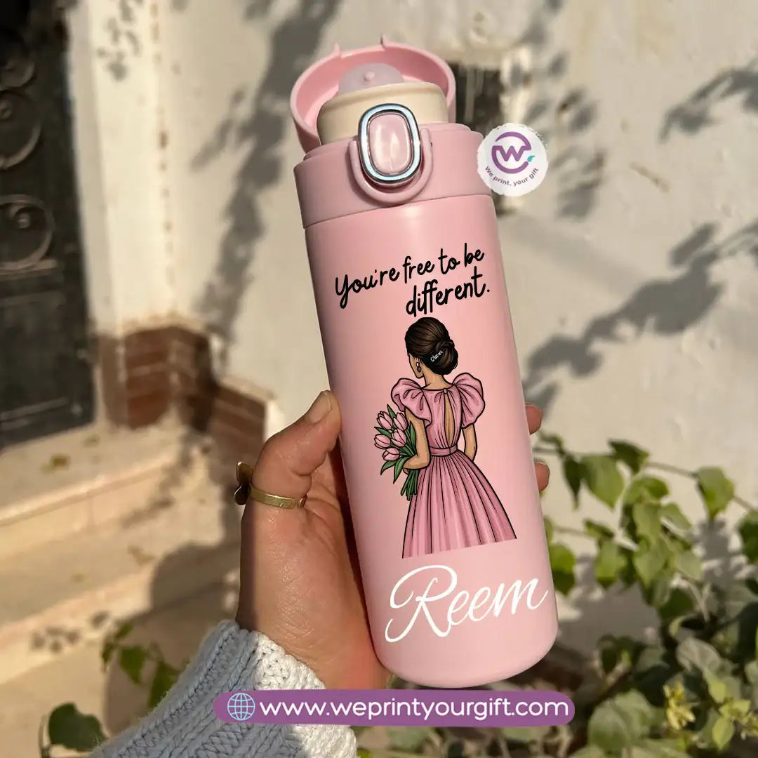 Stainless Steel Thermal Mug with Digital Temperature Display – 420ml - Motivational Floral Designs - WE PRINT