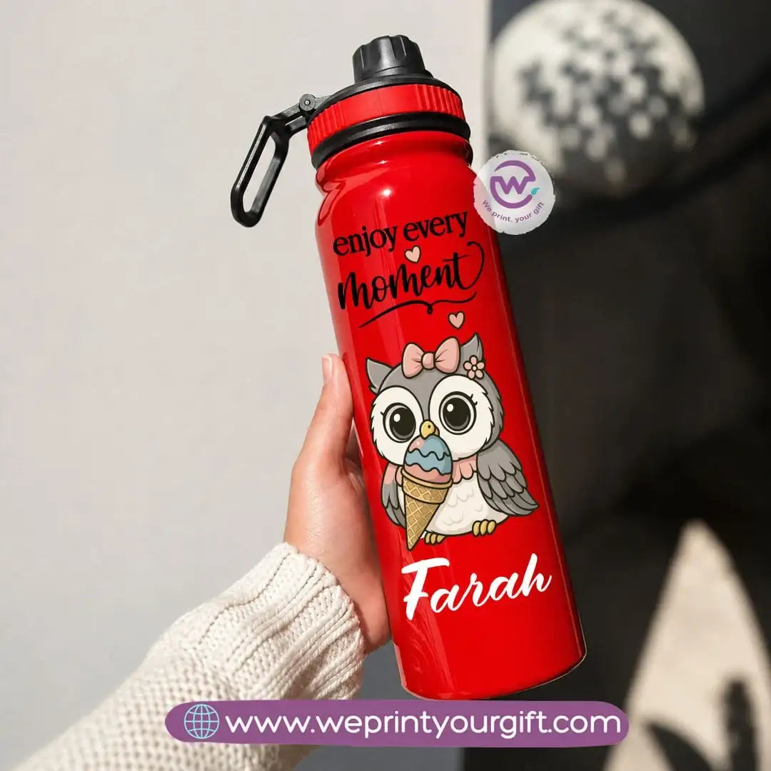 Sports Thermal Bottle with Cute Owl Designs – 800 ml & 1000 ml