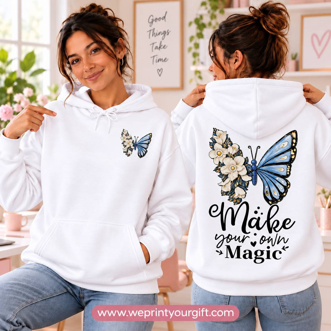 Unisex "Butterfly" Hoodie - Premium Melton Cotton