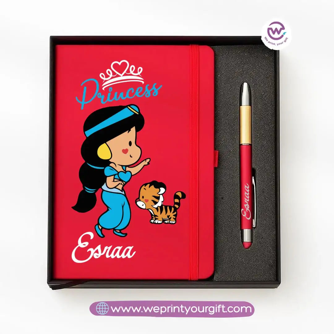 👑 Princess-Inspired Personalized Gift Box with Notebook & Metal Pen - WE PRINT