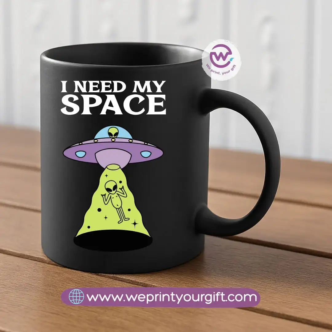 Black Classic Mug – 350 ml | Space Designs | UV Raised Sticker Printing - WE PRINT