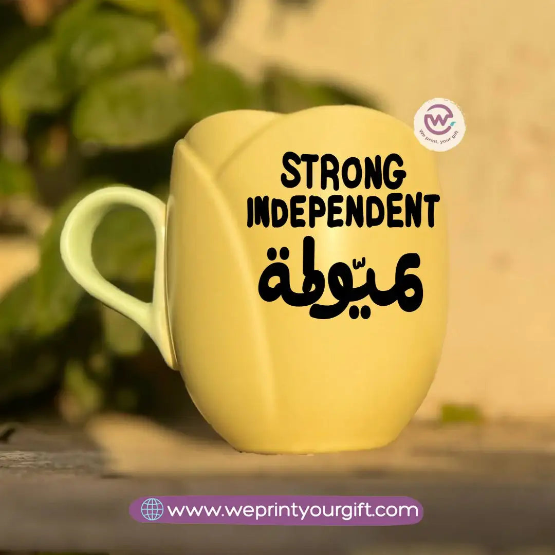 Tulip Flower Mug – 300 ml | Arabic Motivational One Line Art - WE PRINT