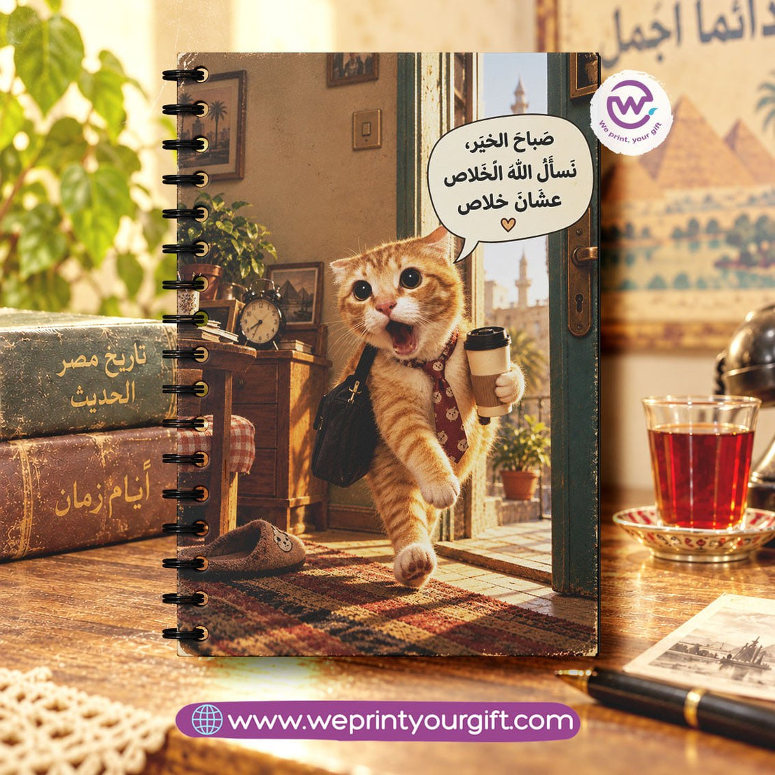 Retro Egyptian Workday Wooden Cover Notebook