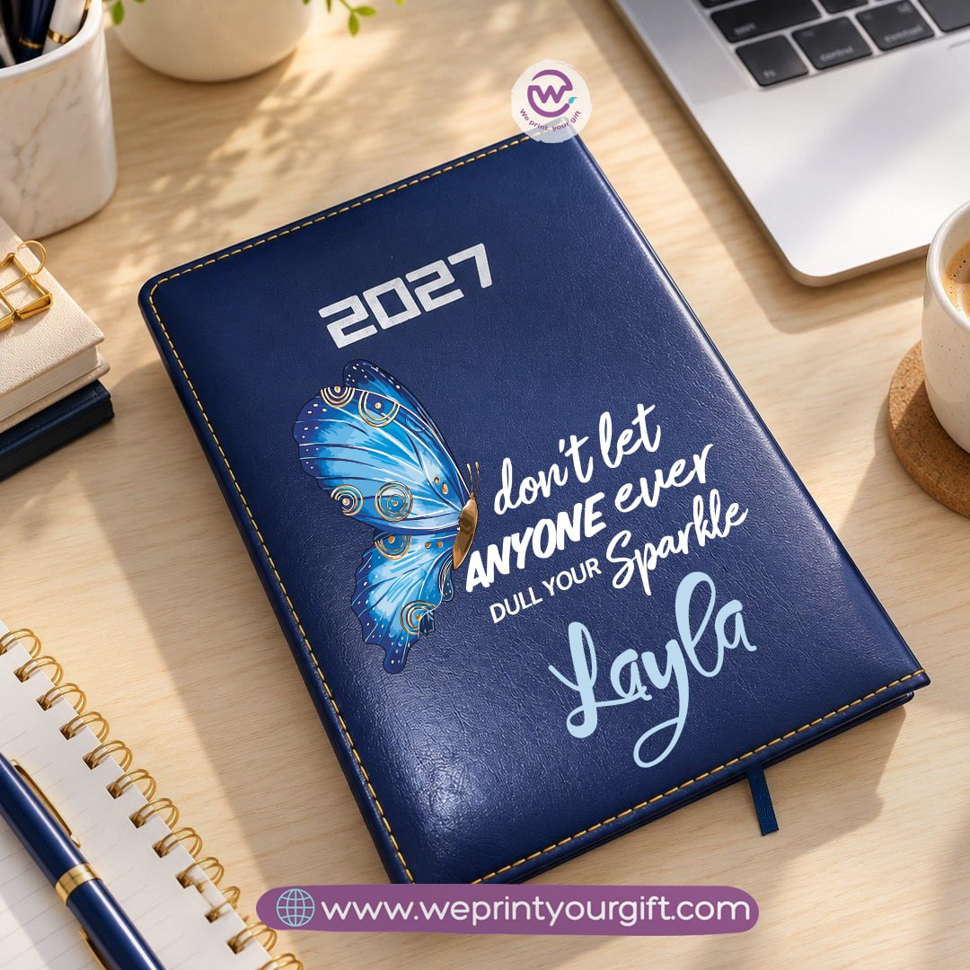 Butterfly Dreams 2027 Daily Planner – Personalized Agenda with Butterfly Art & Motivational Quotes