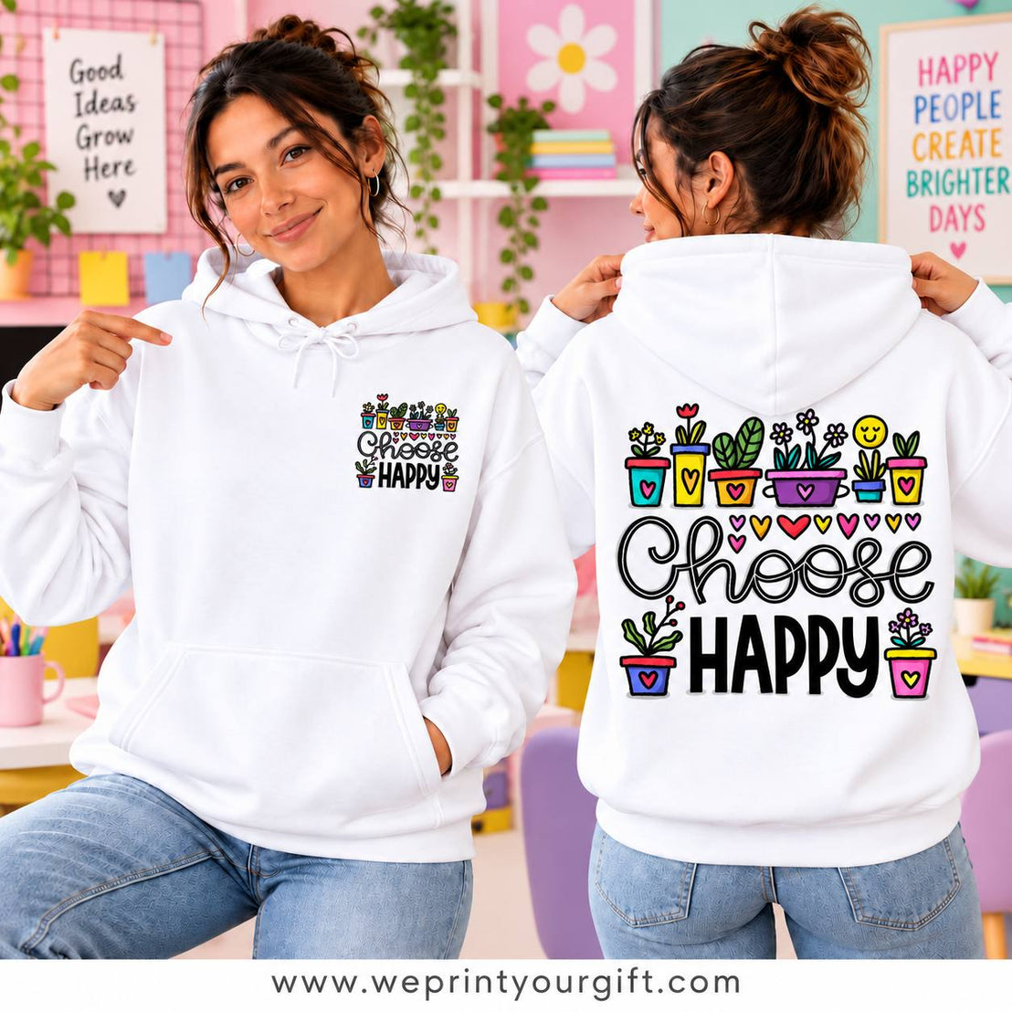 Unisex "Motivational Floral" Hoodie - Premium Melton Cotton
