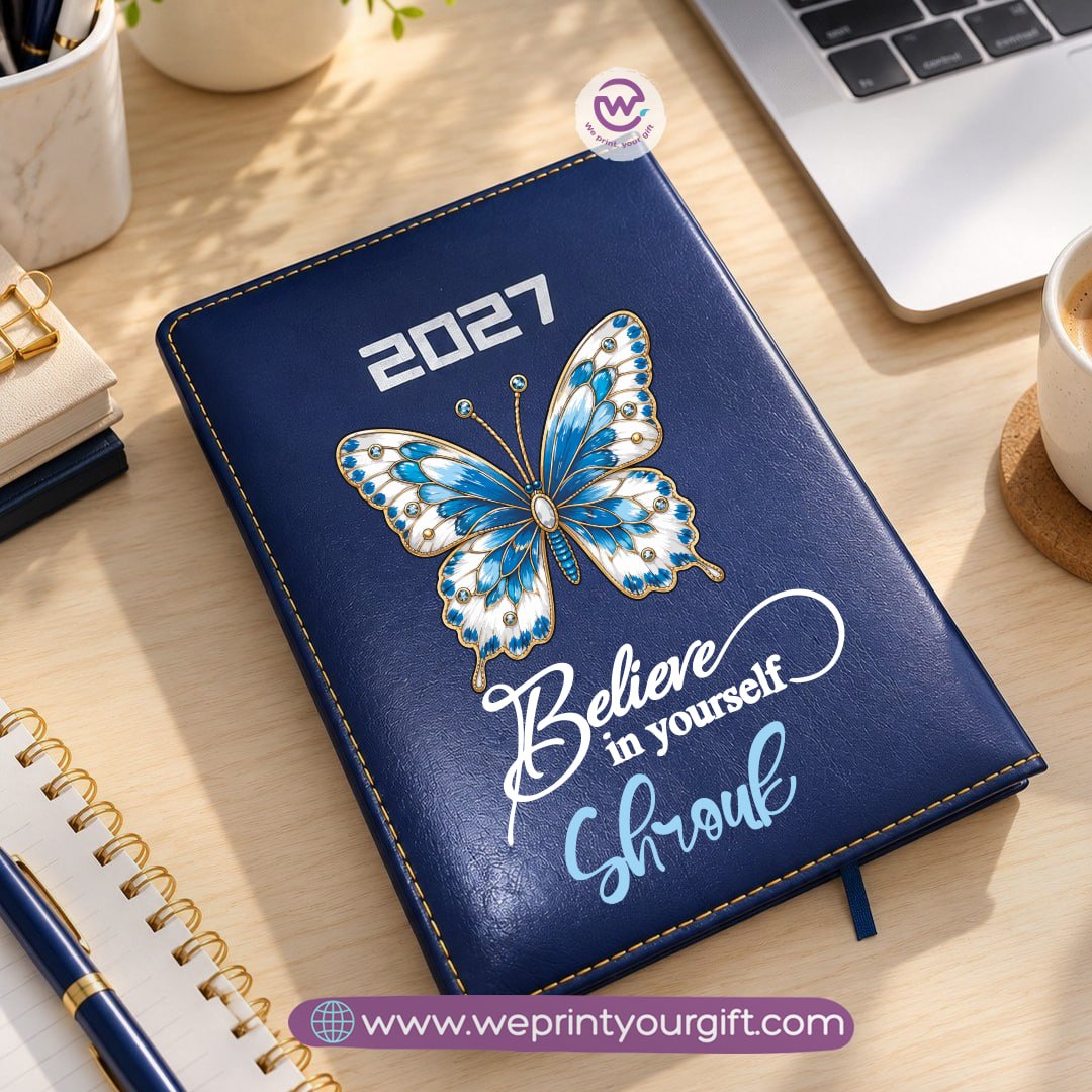 Butterfly Dreams 2027 Daily Planner – Personalized Agenda with Butterfly Art & Motivational Quotes