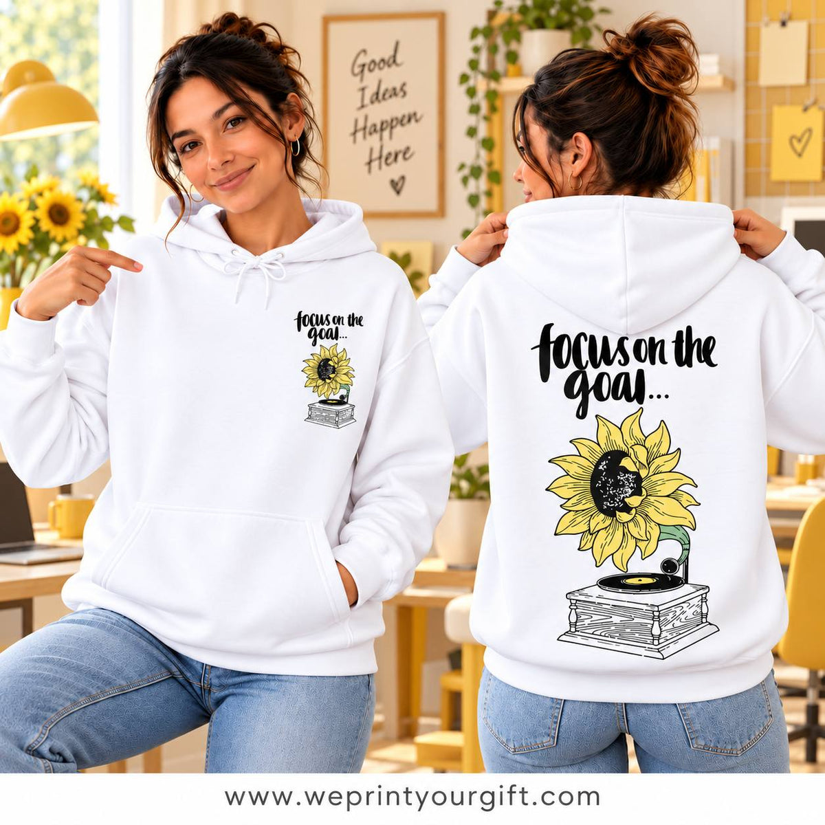 Unisex "Motivational Floral" Hoodie - Premium Melton Cotton