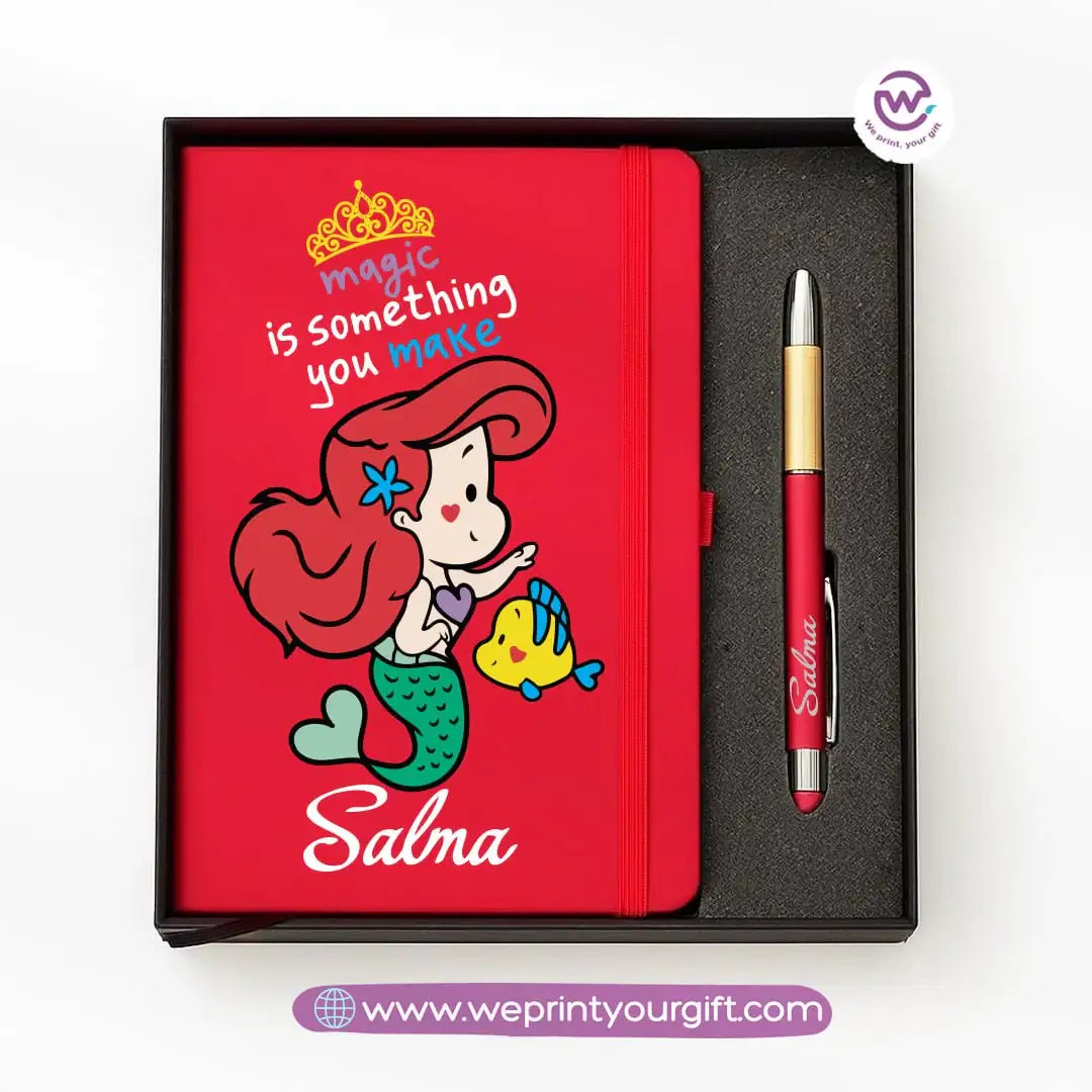 👑 Princess-Inspired Personalized Gift Box with Notebook & Metal Pen - WE PRINT