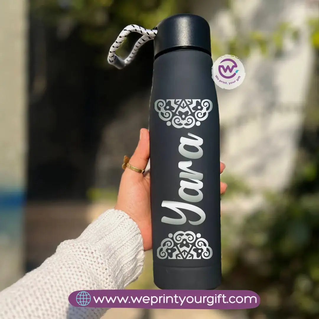 Thermal Stainless Steel Bottle with Strap – Name Design Edition (500 ml) - WE PRINT