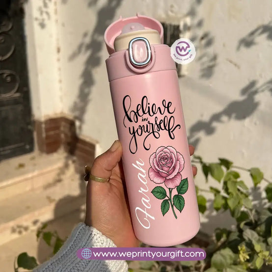 Stainless Steel Thermal Mug with Digital Temperature Display – 420ml - Motivational Floral Designs - WE PRINT