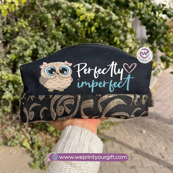 Islamic Pattern Cute Owl Boxy Pouch – Cotton Makeup & Pencil Case