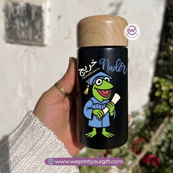 Mini Thermal Coffee Mug – (150ml & 250ml) | Wooden Lid - Graduation Edition