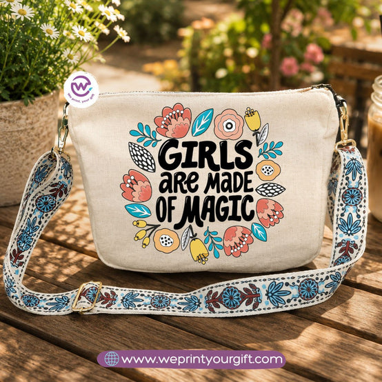 Encouraging Quote Shoulder Bags with Colorful Straps