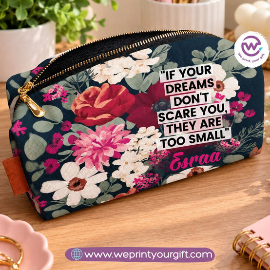 Custom Full-Color Canvas boxy Makeup Pouch  - Buy 2 Get 1 Free